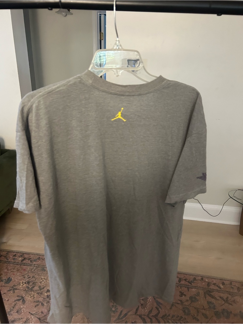 Jordan Gray Short-Sleeve Tee with Yellow Jumpman